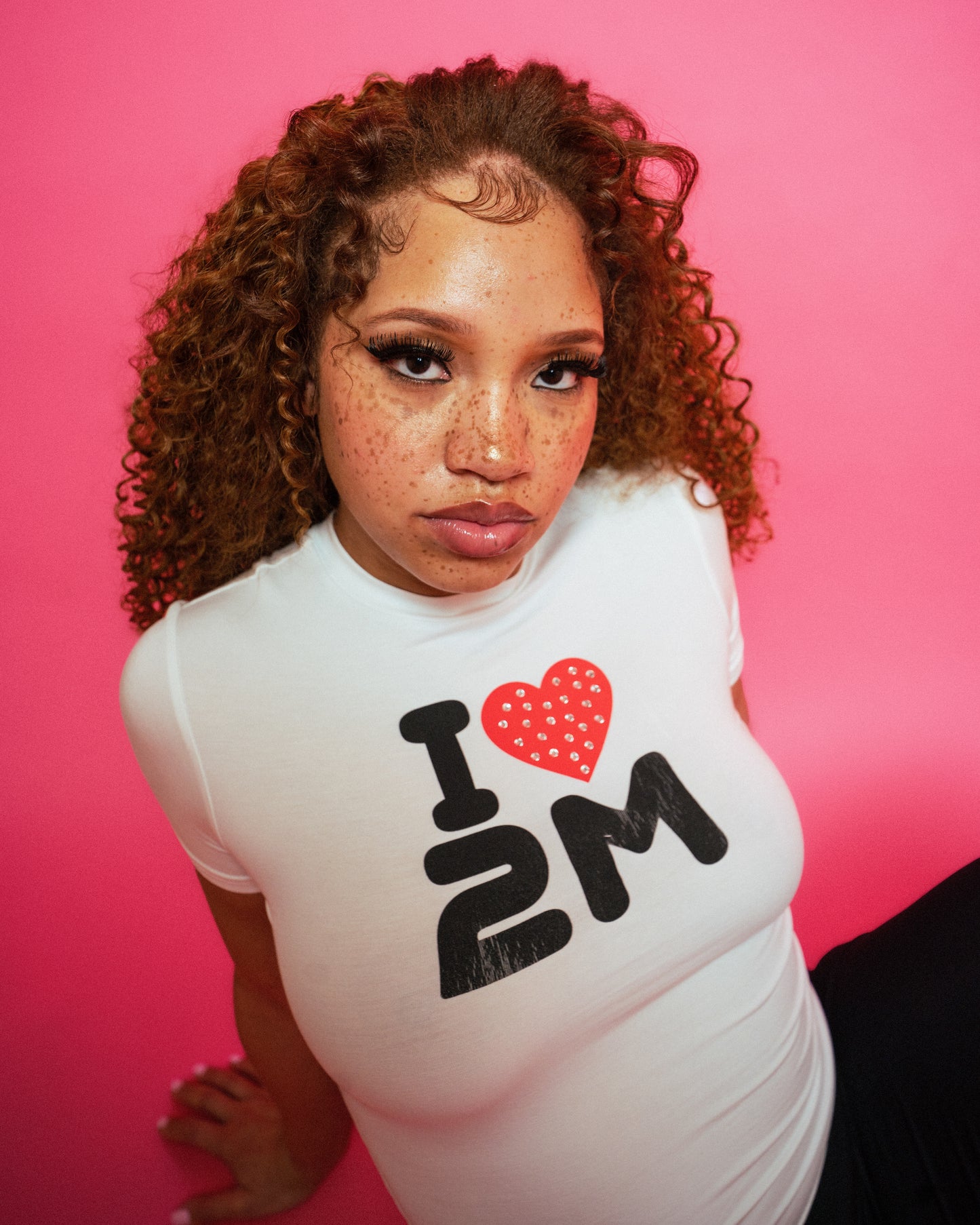 I <3 2M Vintage Baby Tee (White)
