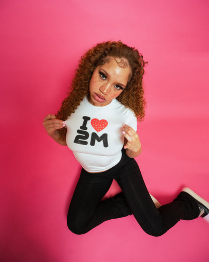 I <3 2M Vintage Baby Tee (White)